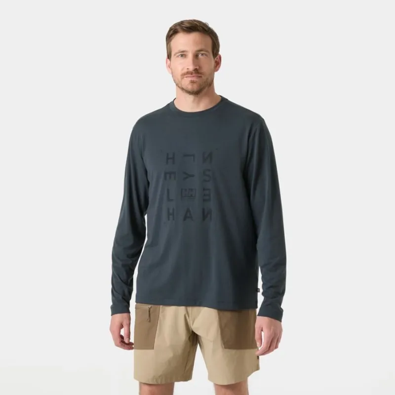 Helly Hansen Skog Graphic Men's Long Sleeve Tee in Alpine Frost-2