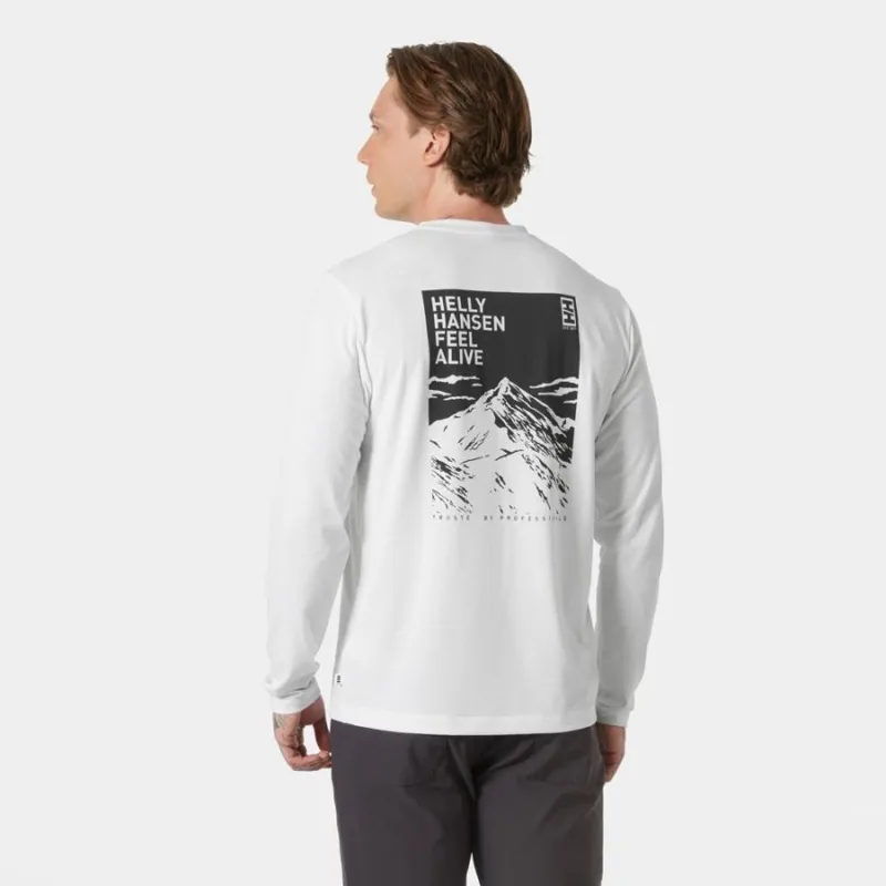 Helly Hansen Skog Graphic Men's Long Sleeve Tee in White-5
