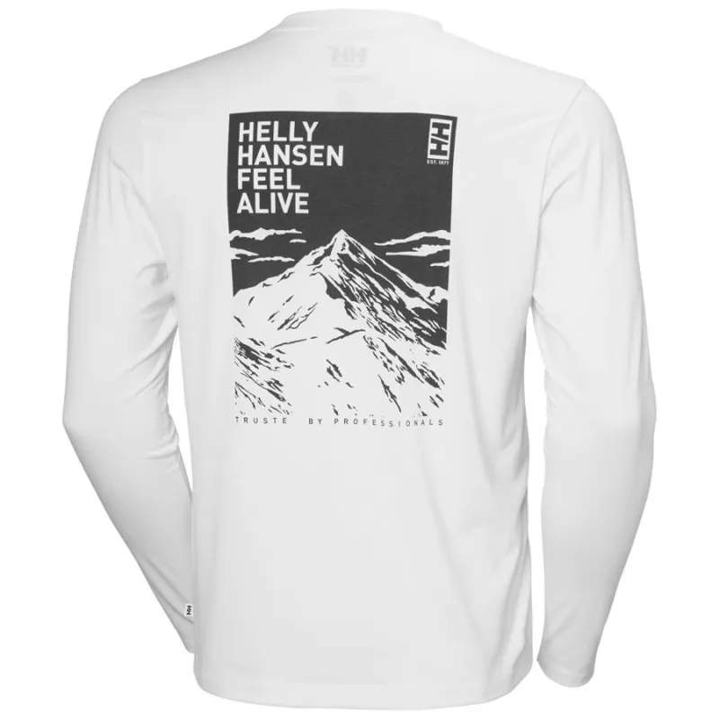 Helly Hansen Skog Graphic Men's Long Sleeve Tee in White-1