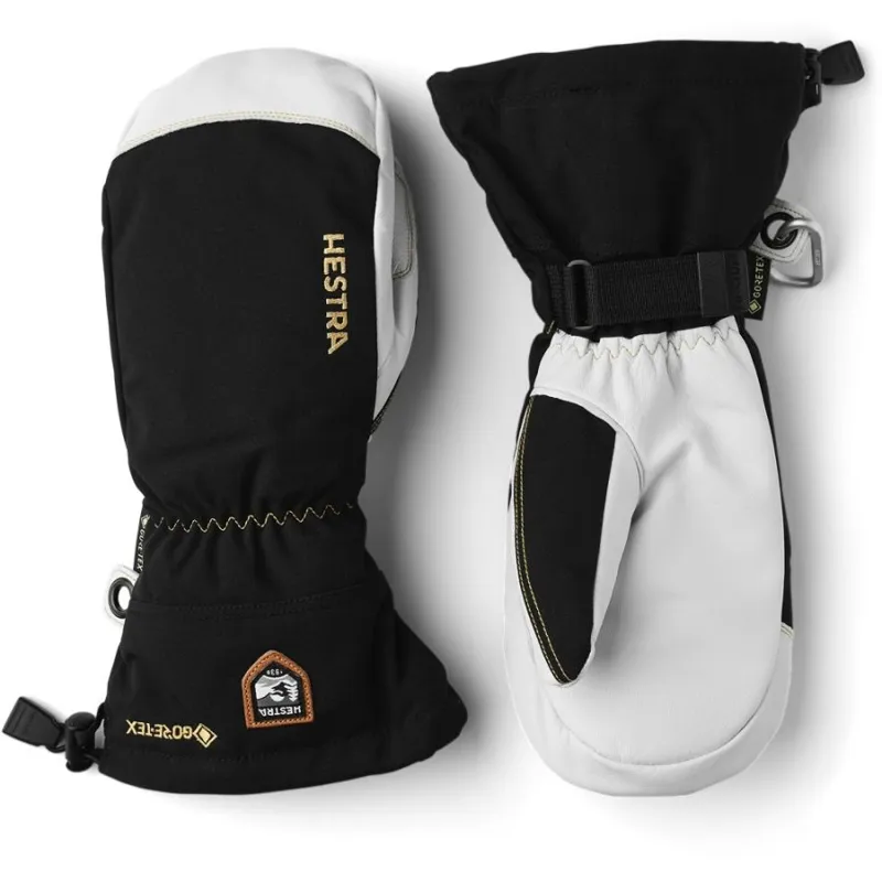 Hestra Army Leather Gore-Tex Mitt in Black/Natural Grey