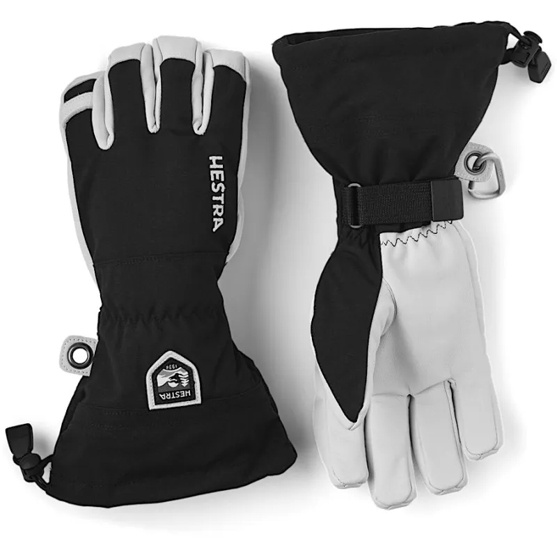 Hestra Army Leather Heli Ski 5-Finger Glove in Black