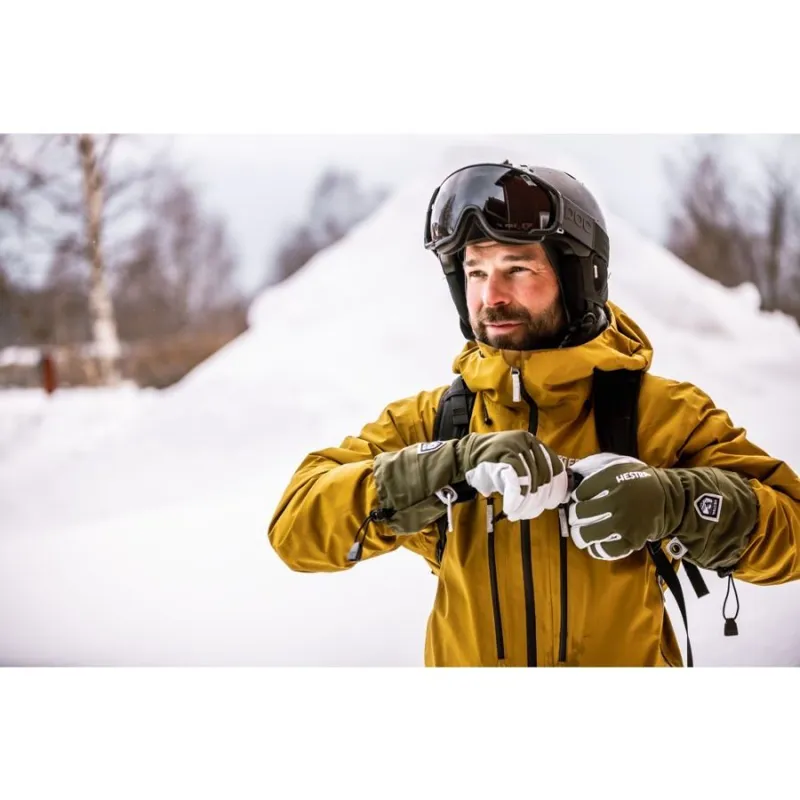 Hestra Army Leather Heli Ski 5-Finger Glove in Black-7