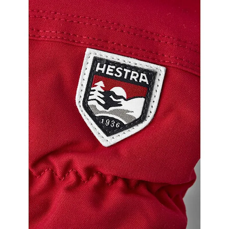 Hestra Army Leather Heli Ski Mitt in Red-3