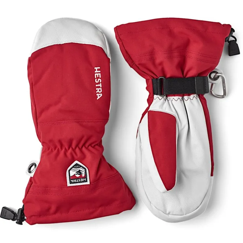 Hestra Army Leather Heli Ski Mitt in Red