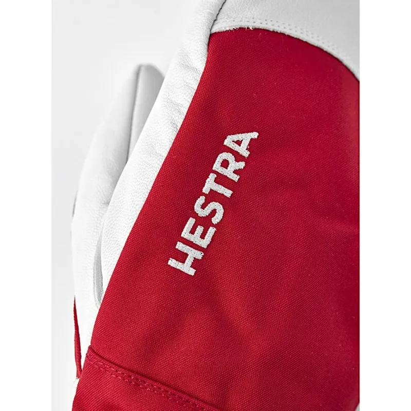 Hestra Army Leather Heli Ski Mitt in Red-2