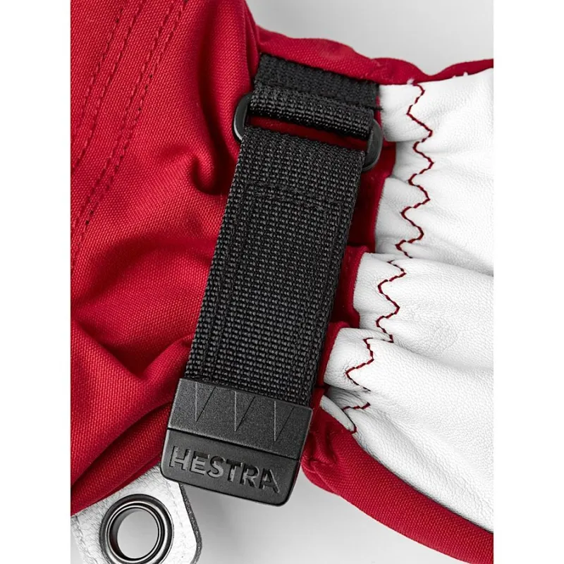 Hestra Army Leather Heli Ski Mitt in Red-1
