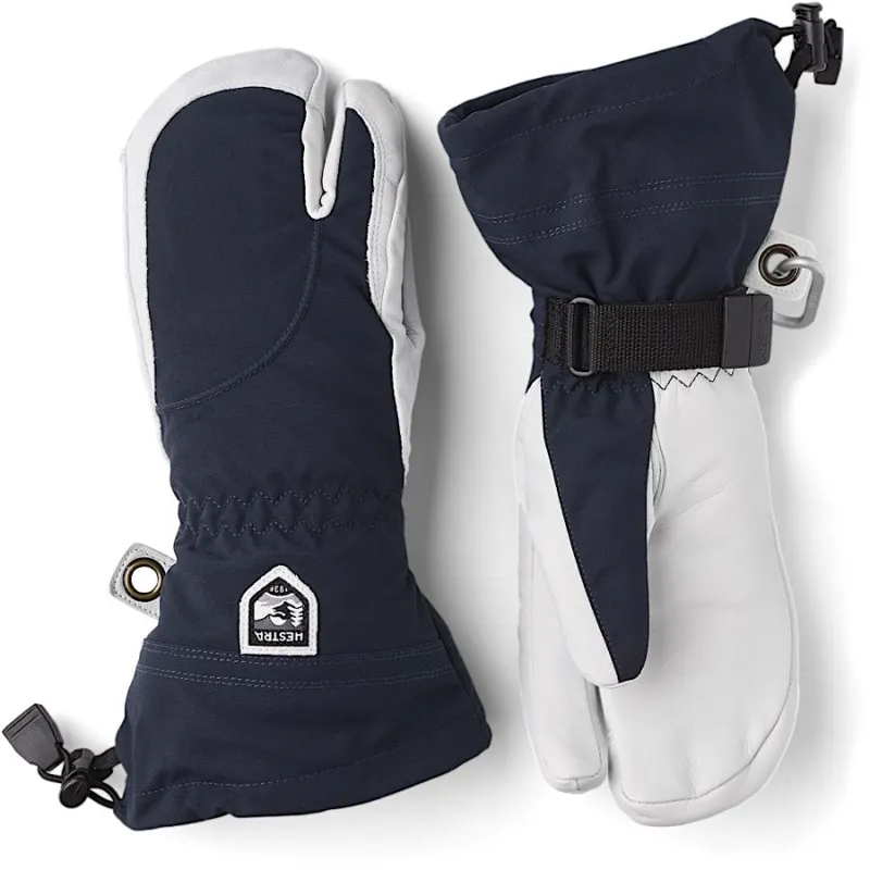 Hestra Heli Ski Women's 3-Finger Glove in Navy/Offwhite