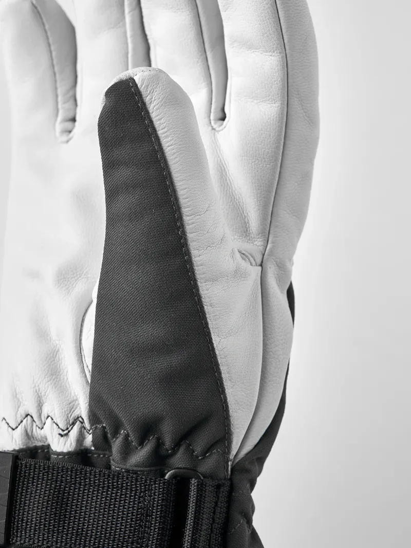Hestra Heli Ski Women's 5-Finger Glove in Grey/Offwhite-6