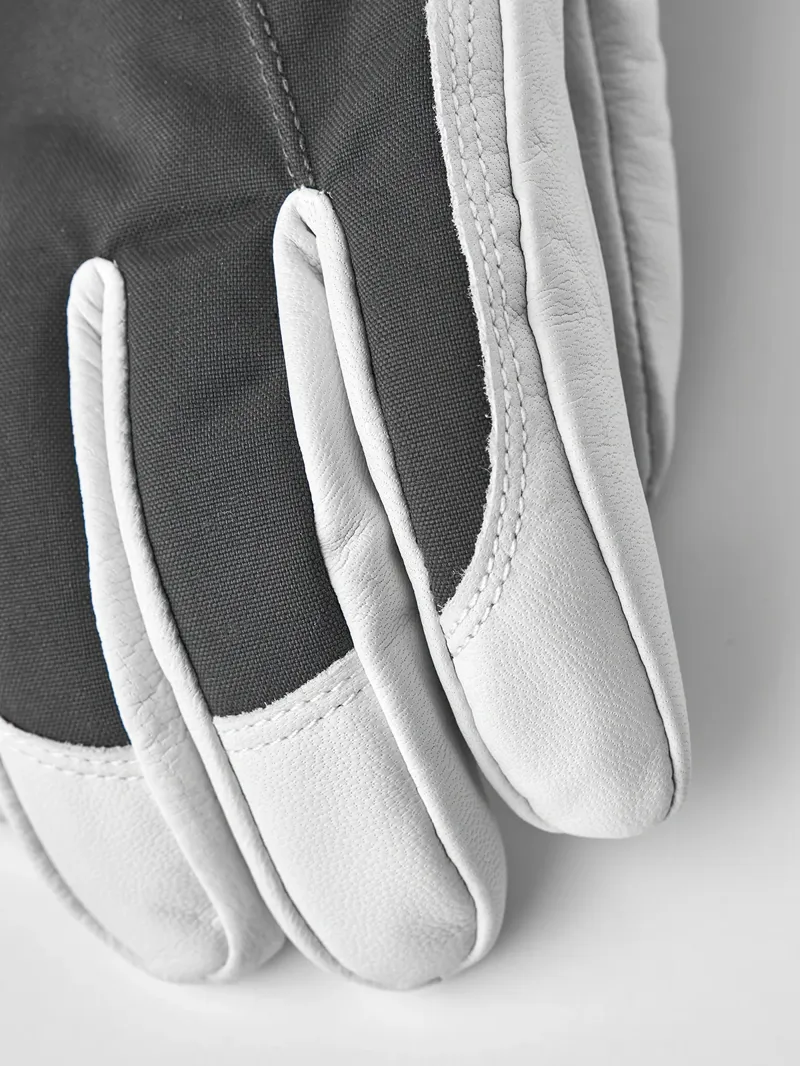 Hestra Heli Ski Women's 5-Finger Glove in Grey/Offwhite-4
