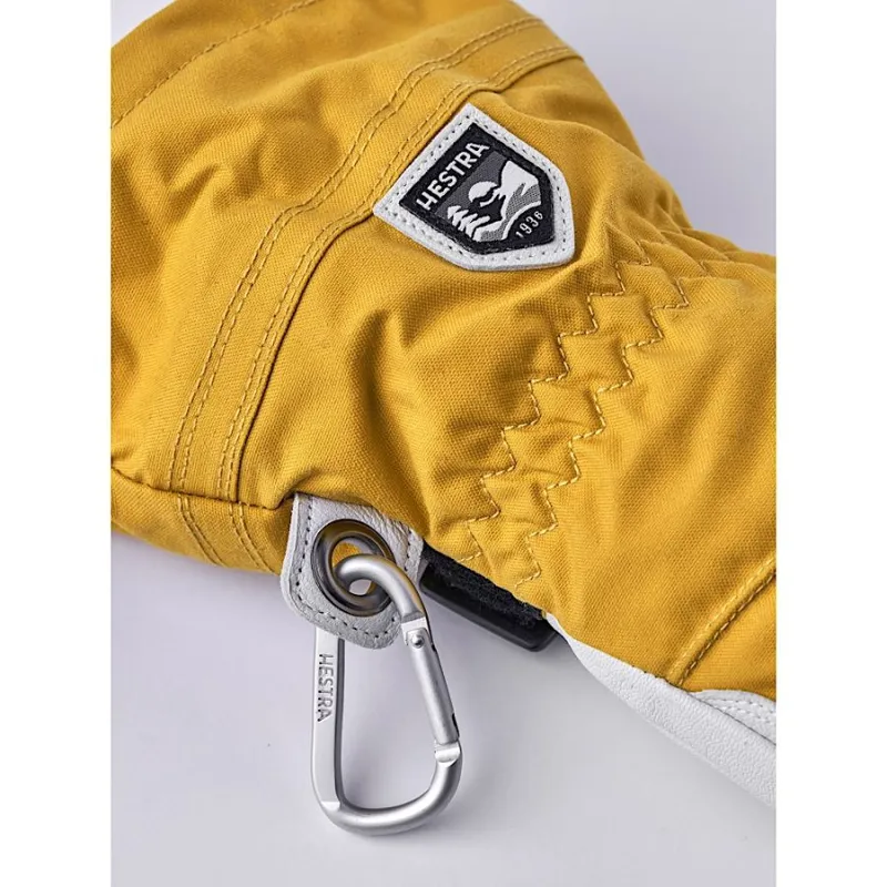 Hestra Heli Ski Women's 5-Finger Glove in Mustard/Offwhite-1
