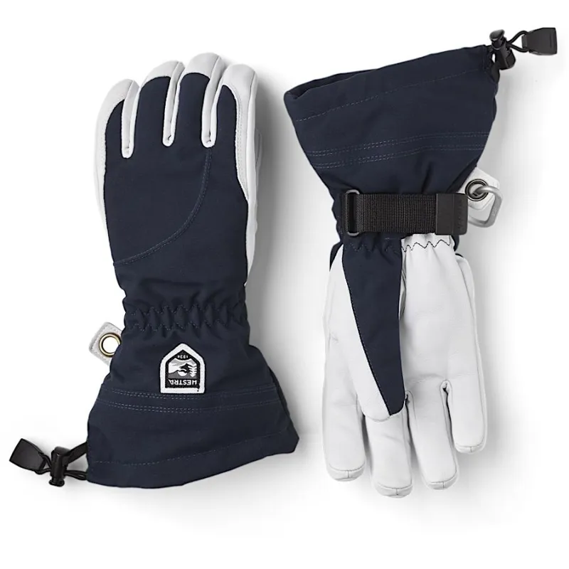 Hestra Heli Ski Women's 5-Finger Glove in Navy/Offwhite