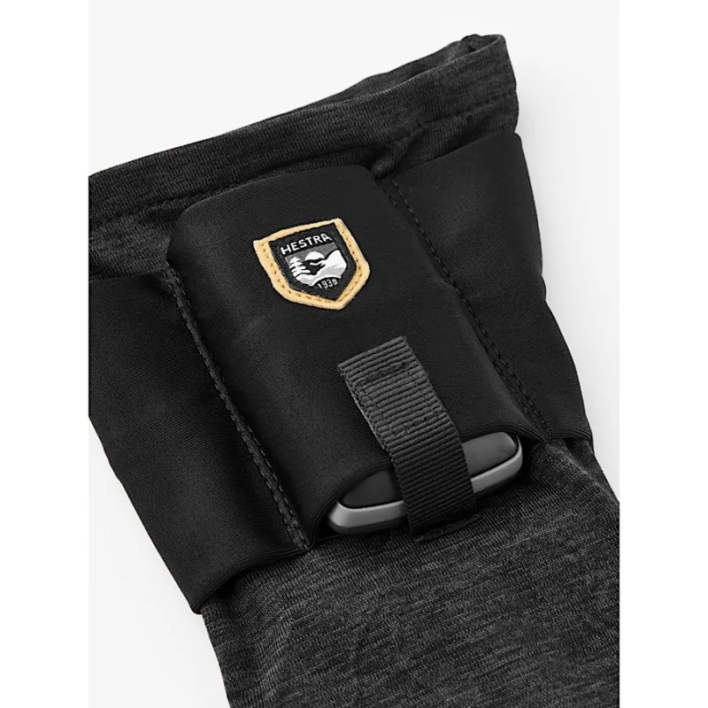 Hestra Tactility Heat Liner 5 Finger Gloves in Charcoal-2