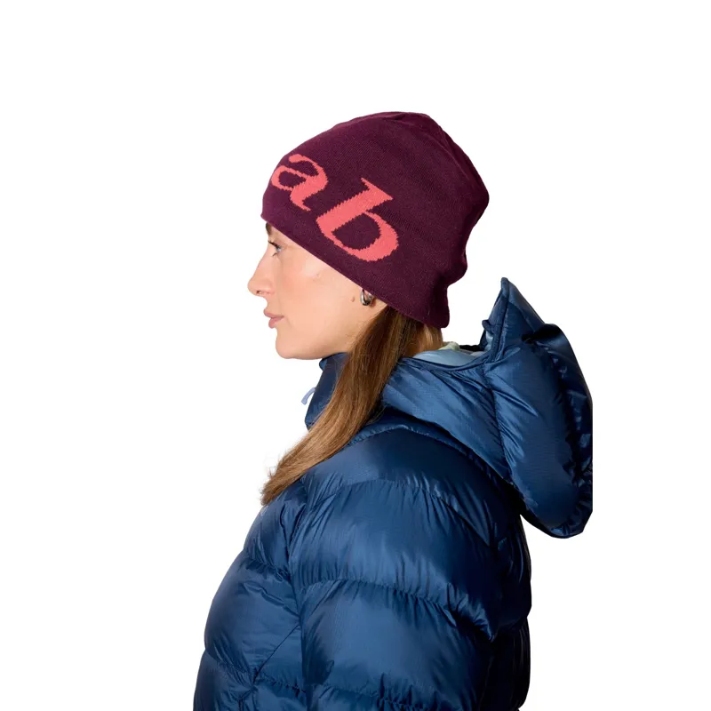 Rab Logo Beanie in Tuscan Red/Graphene-3