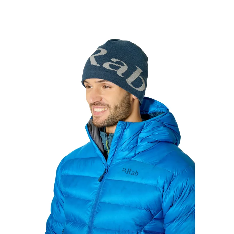Rab Logo Beanie in Tuscan Red/Graphene-1