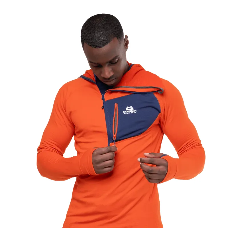 Mountain Equipment Eclipse Hooded Zip T Fleece Men's in Medieval Blue-1