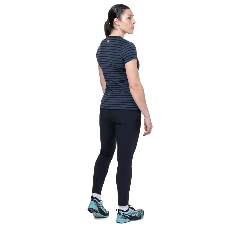 Mountain Equipment Groundup Stripe Women's Tee in Cosmos Stripe-2
