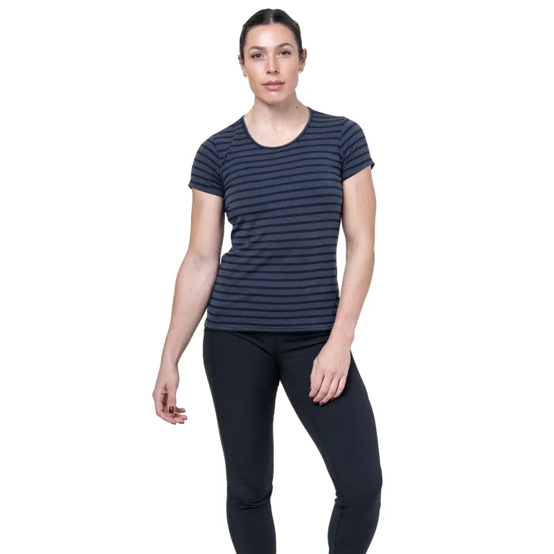 Mountain Equipment Groundup Stripe Women's Tee in Cosmos Stripe-1