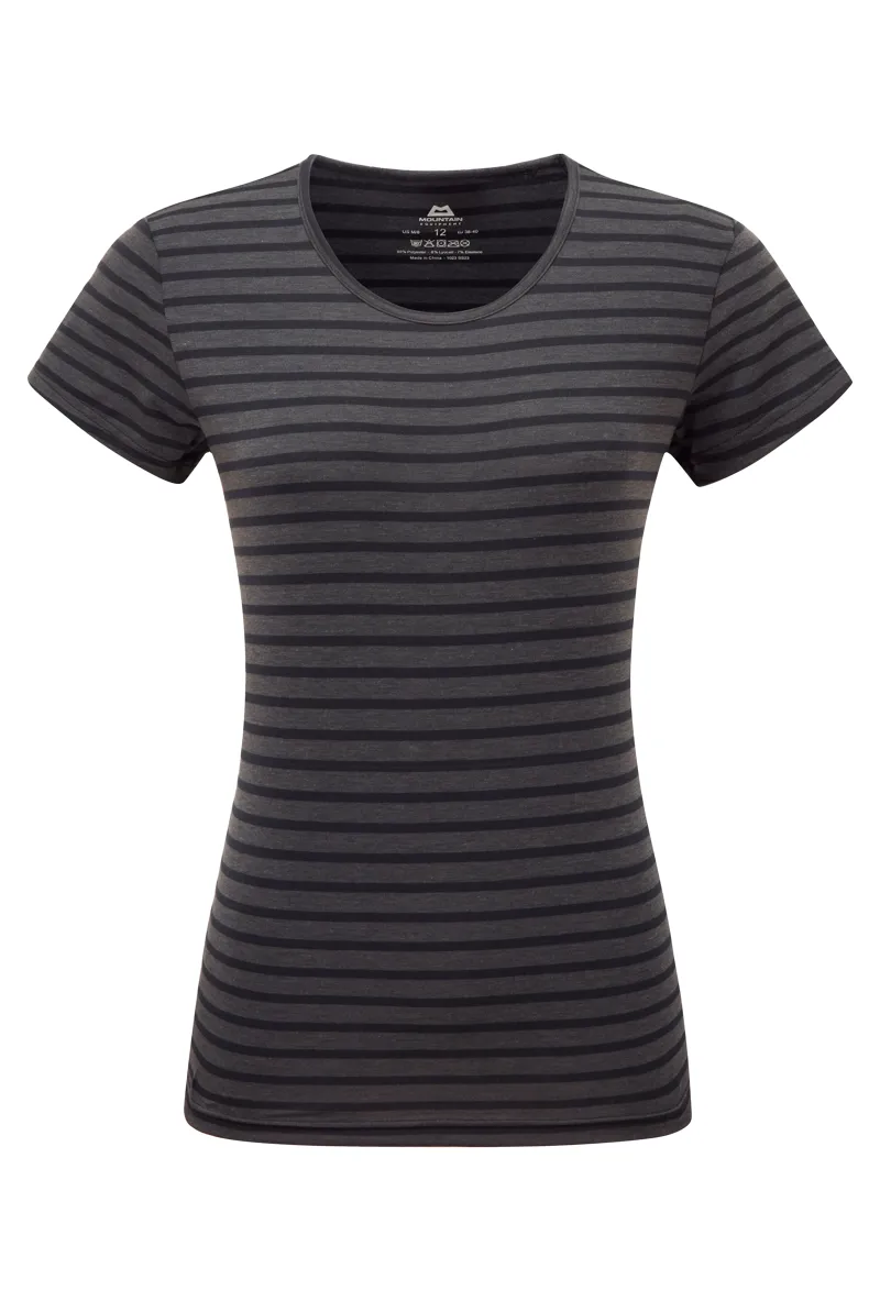 Mountain Equipment Groundup Stripe Women's Tee in Cosmos Stripe