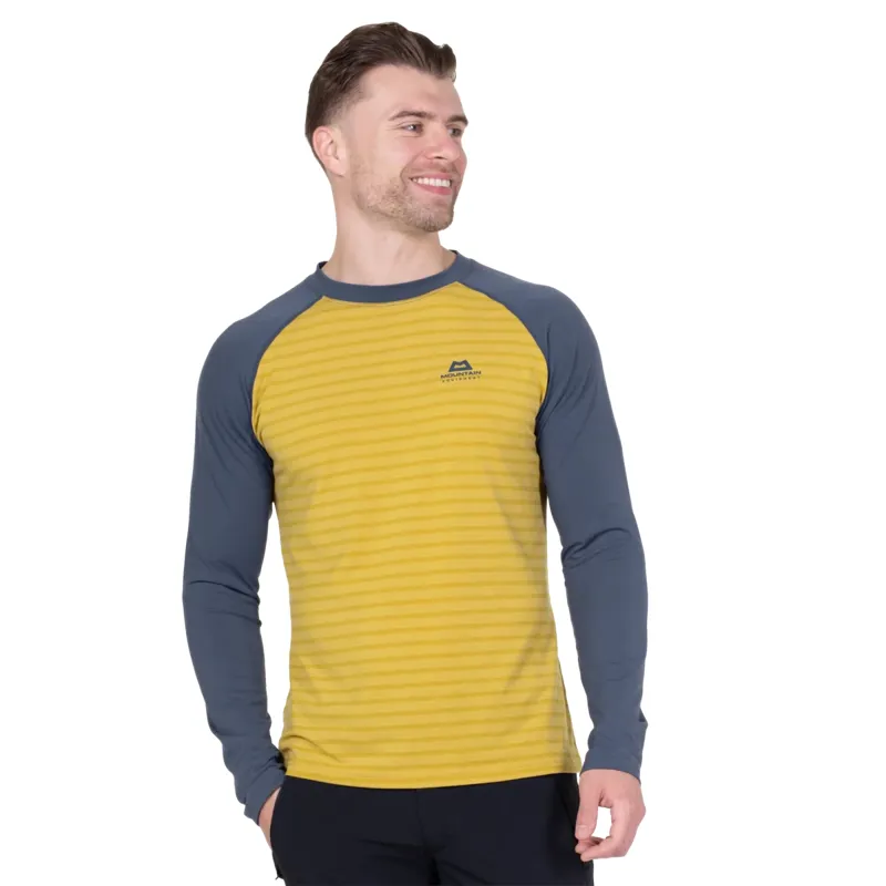 Mountain Equipment Redline LS Men's Tee in Acidstripe/Denim-1