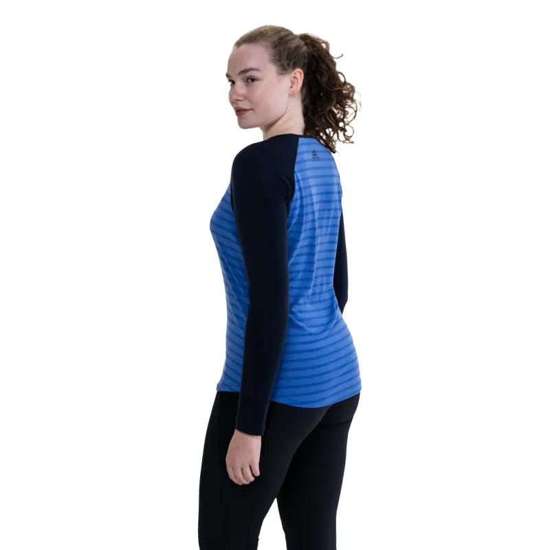 Mountain Equipment Redline LS Women's Tee in Cosmos Stripe/Cosmos-3