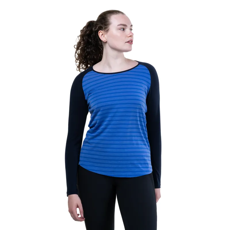 Mountain Equipment Redline LS Women's Tee in Cosmos Stripe/Cosmos-4