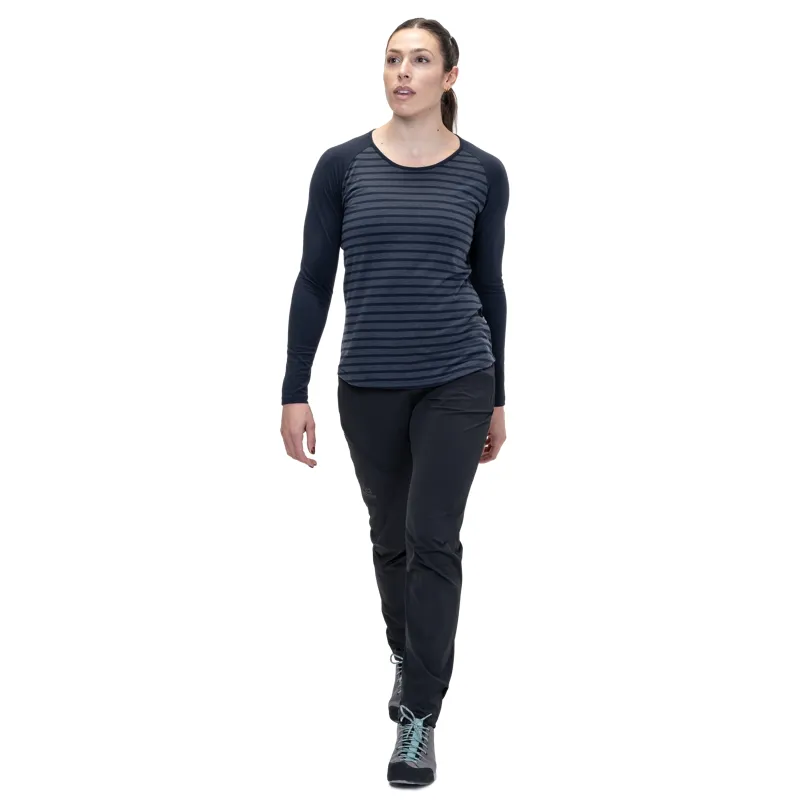 Mountain Equipment Redline LS Women's Tee in Vivid Stripe/Cosmos-6