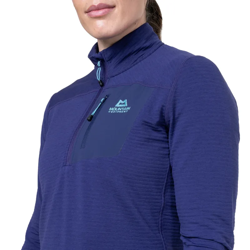 Mountain Equipment Women's Lumiko Zip T Fleece in Amethyst/Medieval-5