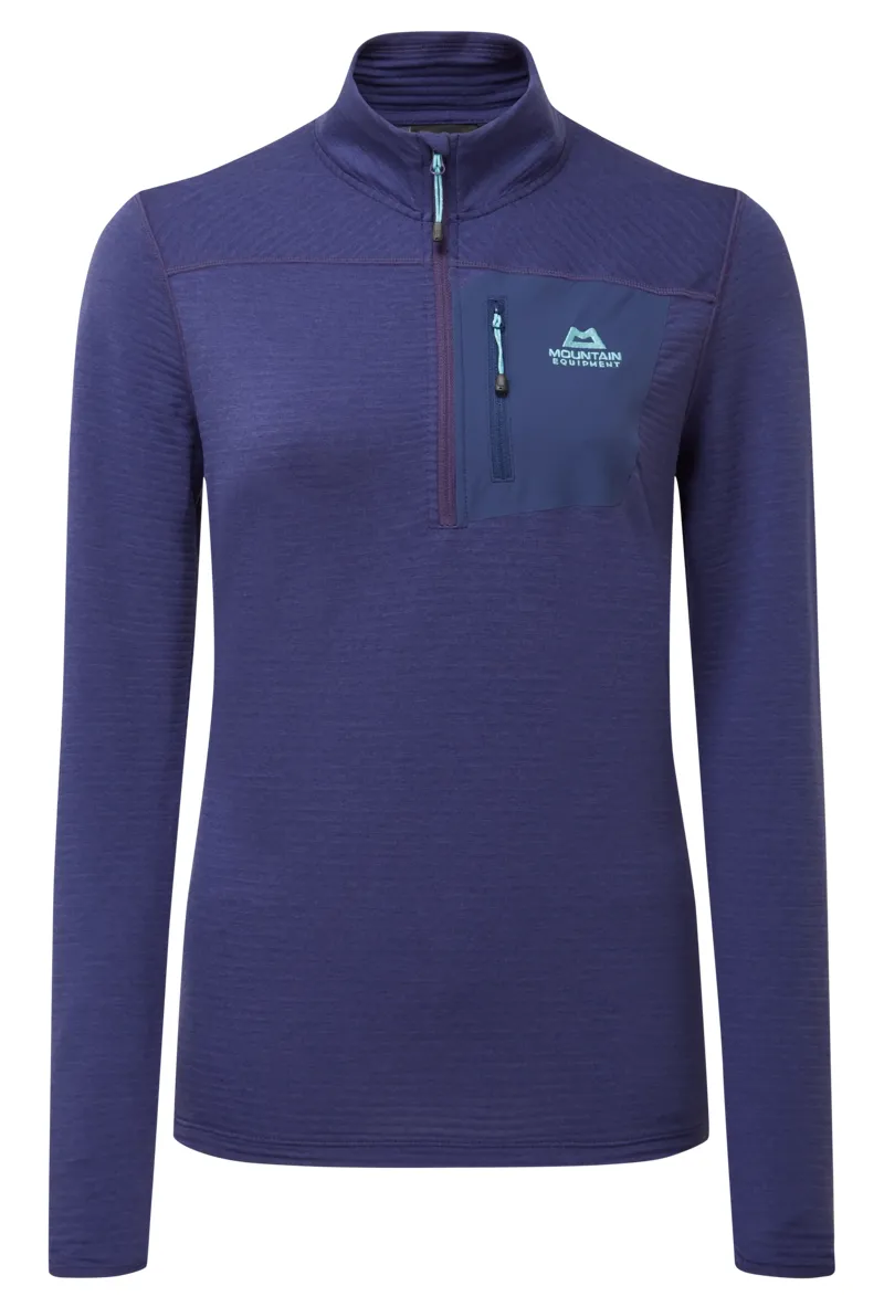 Mountain Equipment Women's Lumiko Zip T Fleece in Amethyst/Medieval-1
