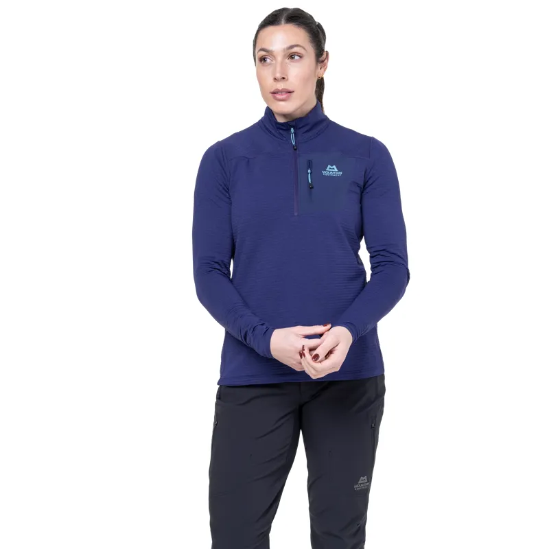 Mountain Equipment Women's Lumiko Zip T Fleece in Amethyst/Medieval-6