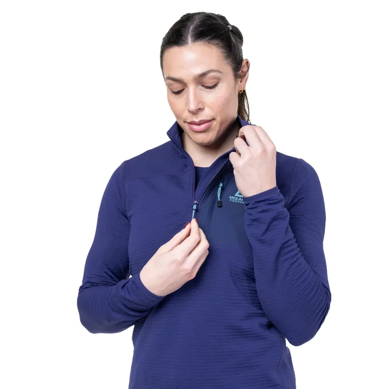 Mountain Equipment Women's Lumiko Zip T Fleece in Amethyst/Medieval-3