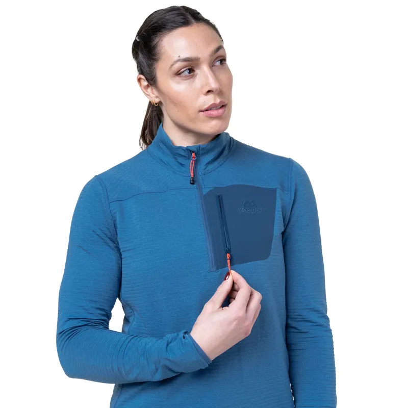 Mountain Equipment Women's Lumiko Zip T Fleece in Stellar/Majolica-3
