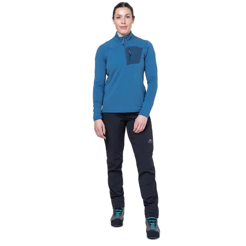 Mountain Equipment Women's Lumiko Zip T Fleece in Stellar/Majolica-5