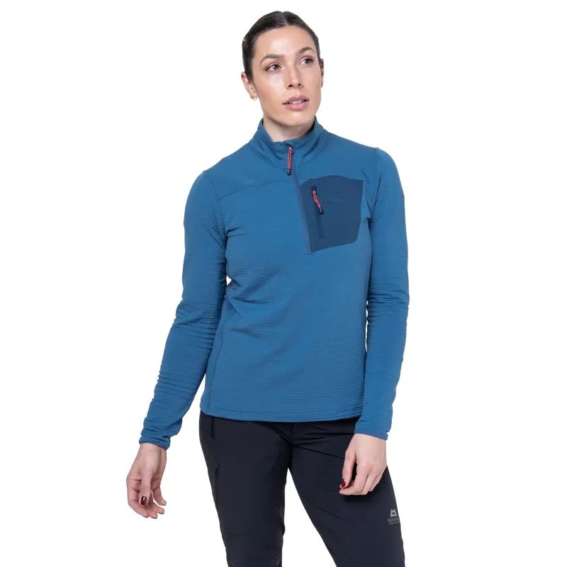 Mountain Equipment Women's Lumiko Zip T Fleece in Stellar/Majolica-4