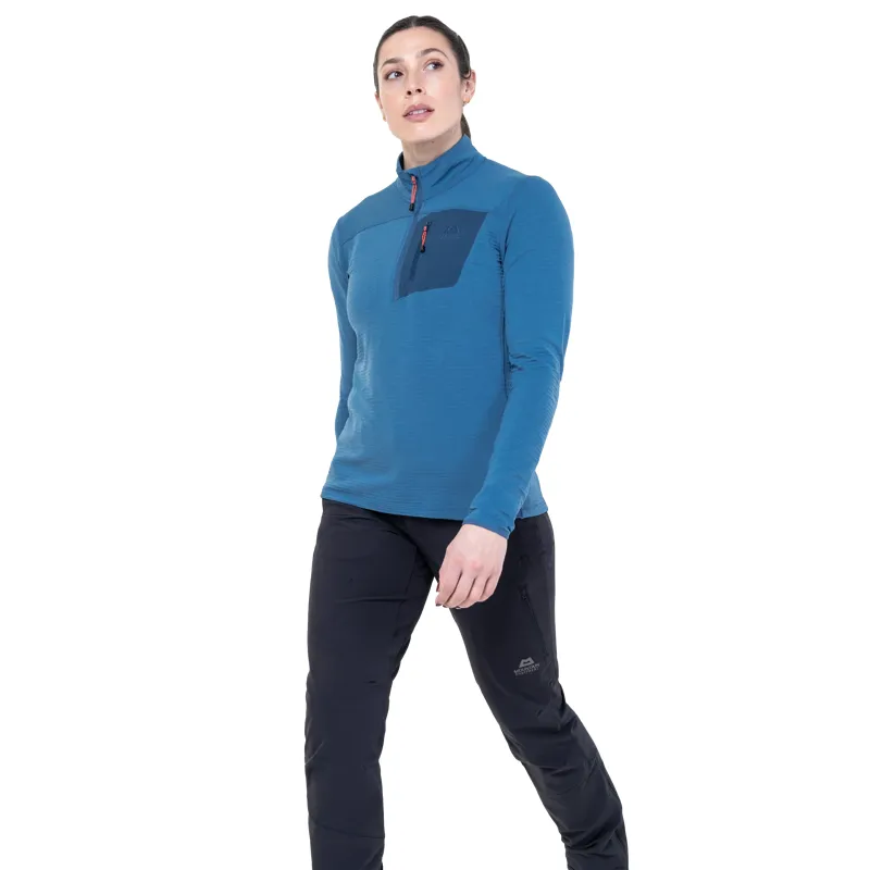 Mountain Equipment Women's Lumiko Zip T Fleece in Stellar/Majolica-2