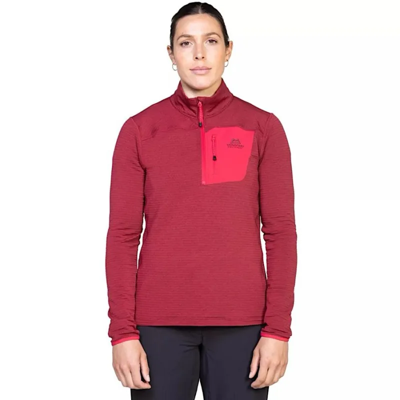 Mountain Equipment Womens Lumiko Zip T Fleece in Rhubarb/Capsicum-1