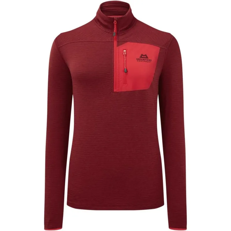 Mountain Equipment Womens Lumiko Zip T Fleece in Rhubarb/Capsicum