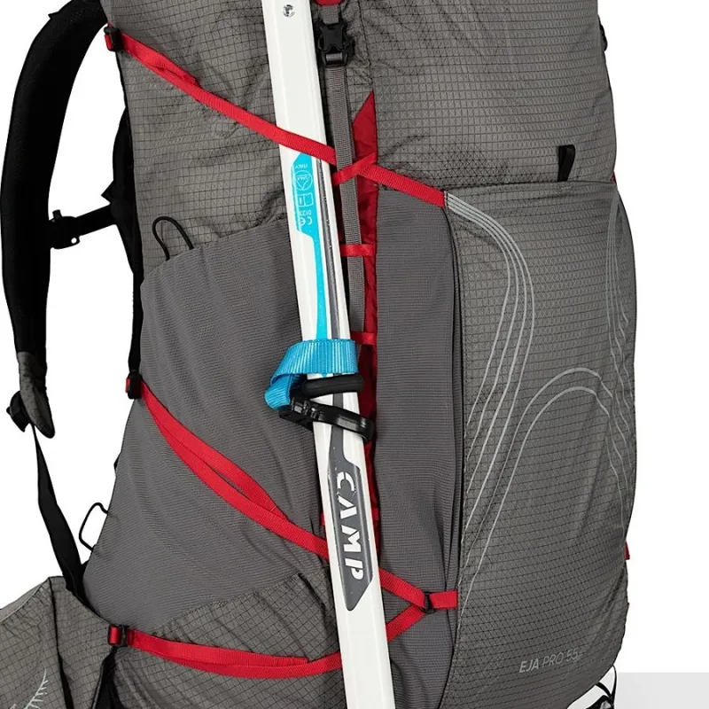 Osprey Eja Pro 55 Women's Backpack 55L in Dale Grey/Poinsettia Red-7