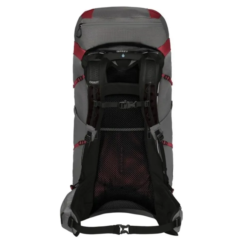 Osprey Eja Pro 55 Women's Backpack 55L in Dale Grey/Poinsettia Red-3