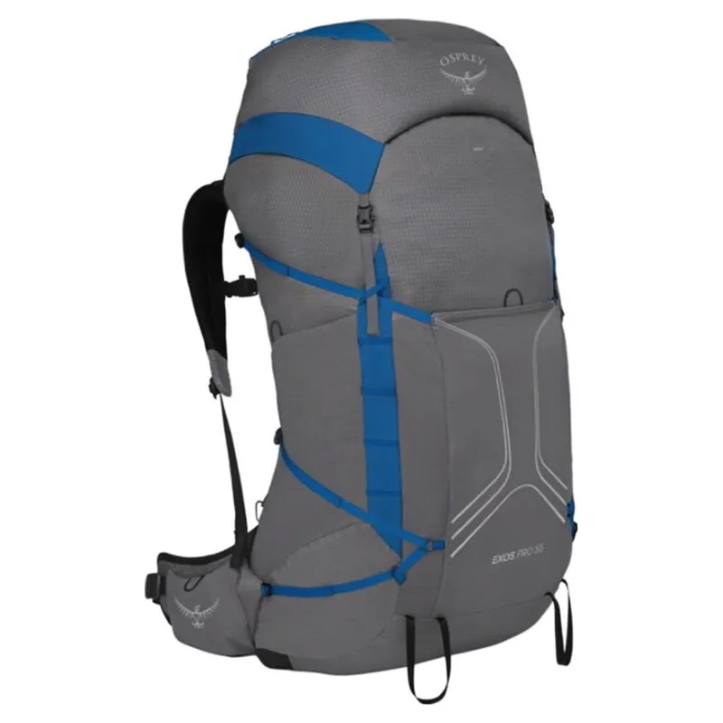 Osprey Exos Pro 55 Backpack in Dale Grey/Agam Blue-1