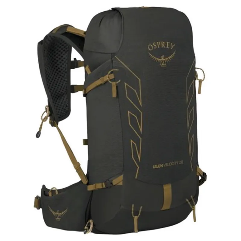 Osprey Talon Velocity 20 Backpack in Dark Charcoal/Tumbleweed Yellow-1