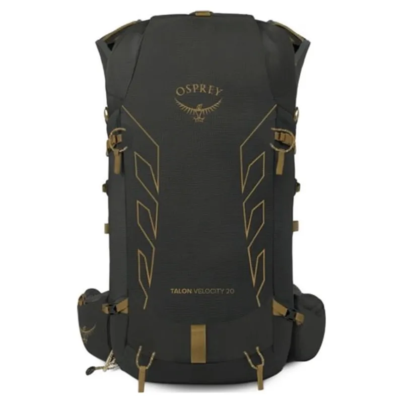 Osprey Talon Velocity 20 Backpack in Dark Charcoal/Tumbleweed Yellow
