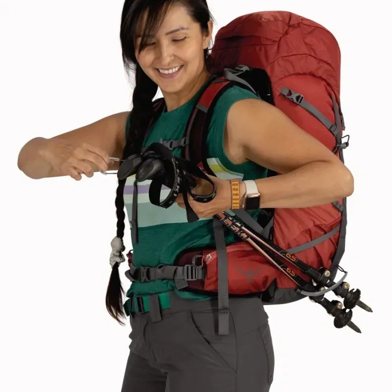 Osprey Tempest 33 Women's Backpack in Red Pampass-Coal Grey-4