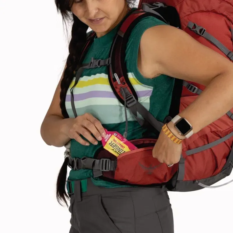 Osprey Tempest 33 Women's Backpack in Red Pampass-Coal Grey-3