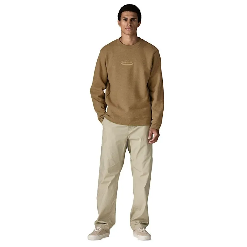 Patagonia 95 Oval Logo Uprisal Men's Crew Sweatshirt in Gravel Heather-4