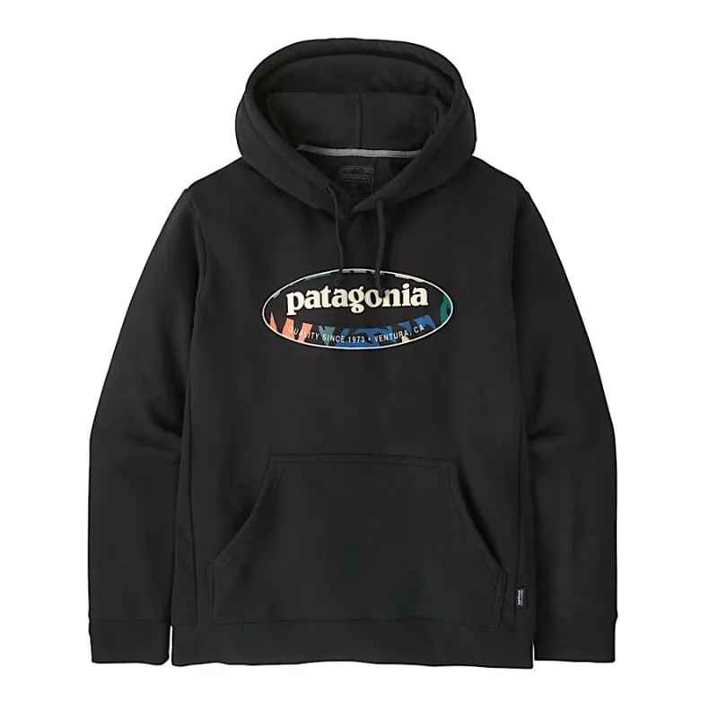 Patagonia '95 Oval Logo Uprisal Men's Hoody in Black: Kaleido