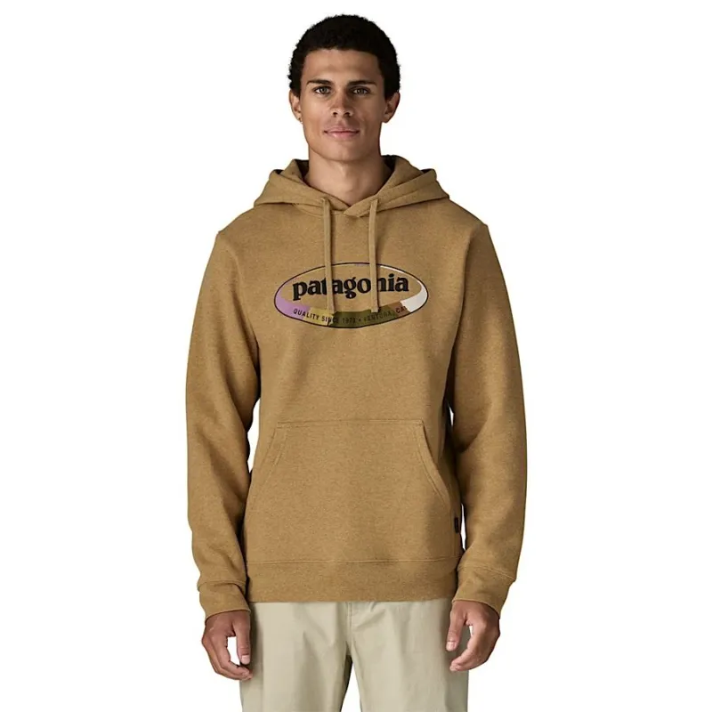 Patagonia '95 Oval Logo Uprisal Men's Hoody in Black: Kaleido-1