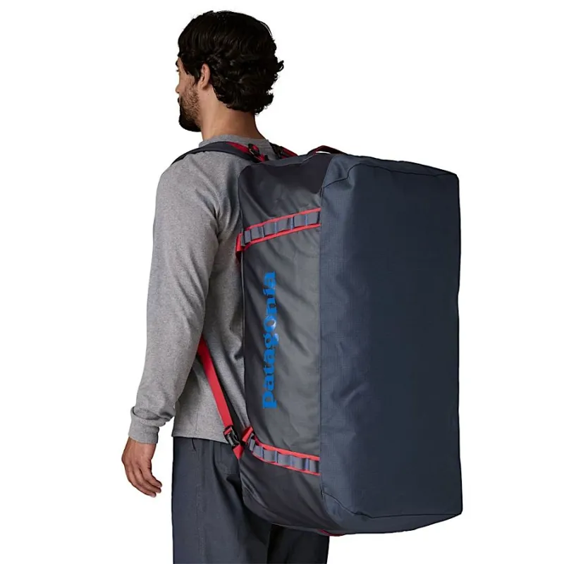 Patagonia Black Hole Duffel 100L in Smolder Blue-Amanita Red-2