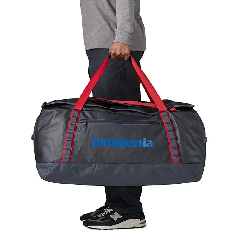 Patagonia Black Hole Duffel 100L in Smolder Blue-Amanita Red-3