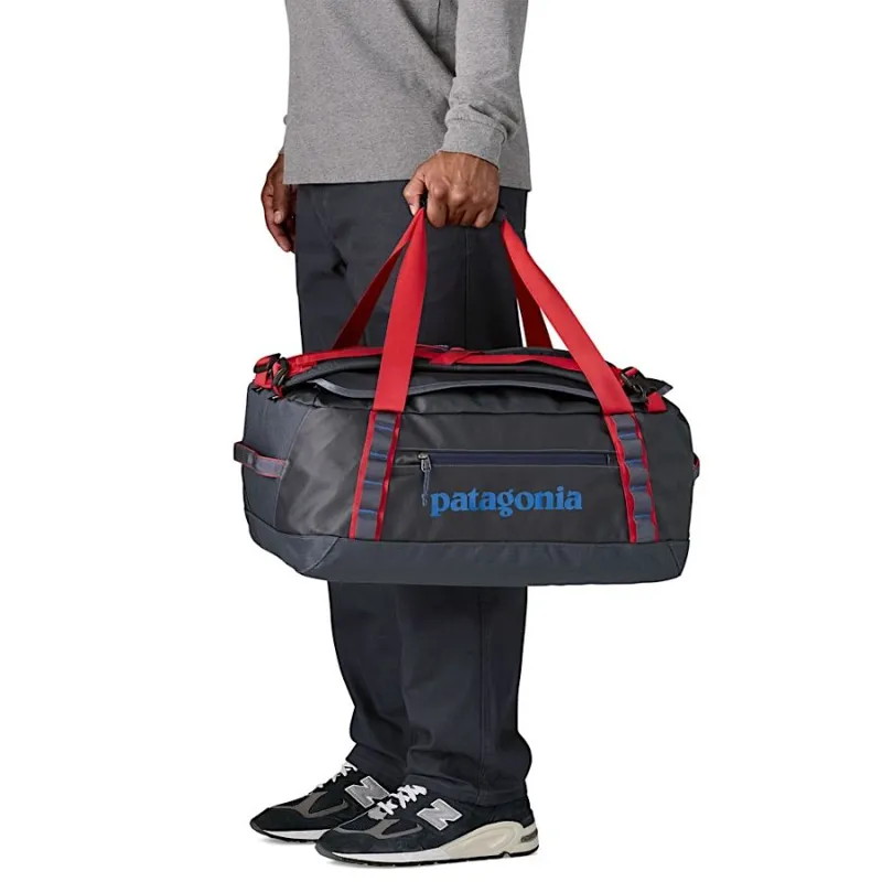 Patagonia Black Hole Duffel 40L in Smolder Blue/Amanita Red-3