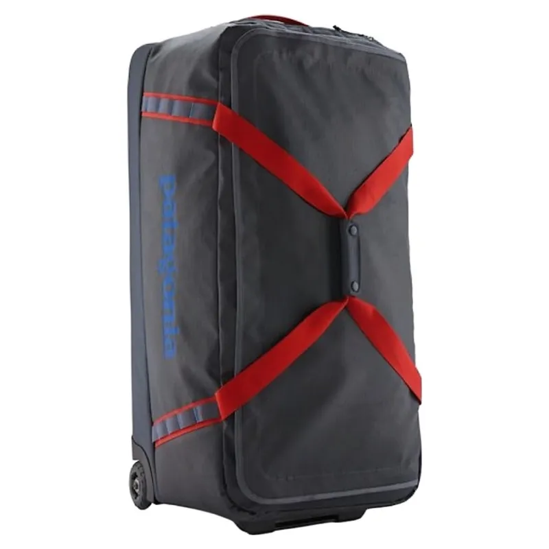 Patagonia Black Hole Wheeled Duffel Bag 100L Smolder Blue/Amanita Red